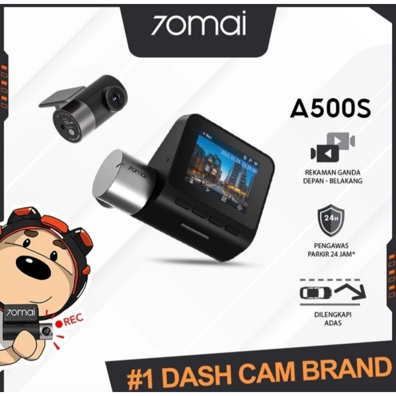 70mai A500 Pro Plus Dashcam Camera Kamera Mobil Depan Belakang - UNIT ONLY