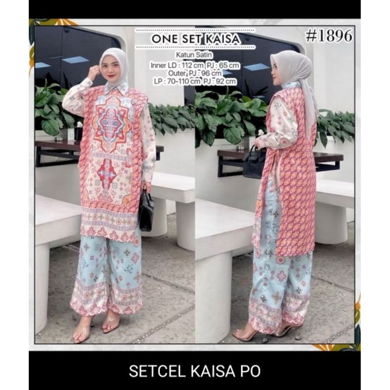 JUAL RUGI Set Blouse Celana Outer