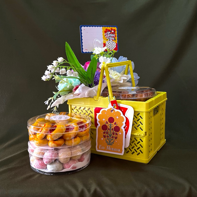 

hampers kue kering lebaran flower box taman jiwa X kue kuky