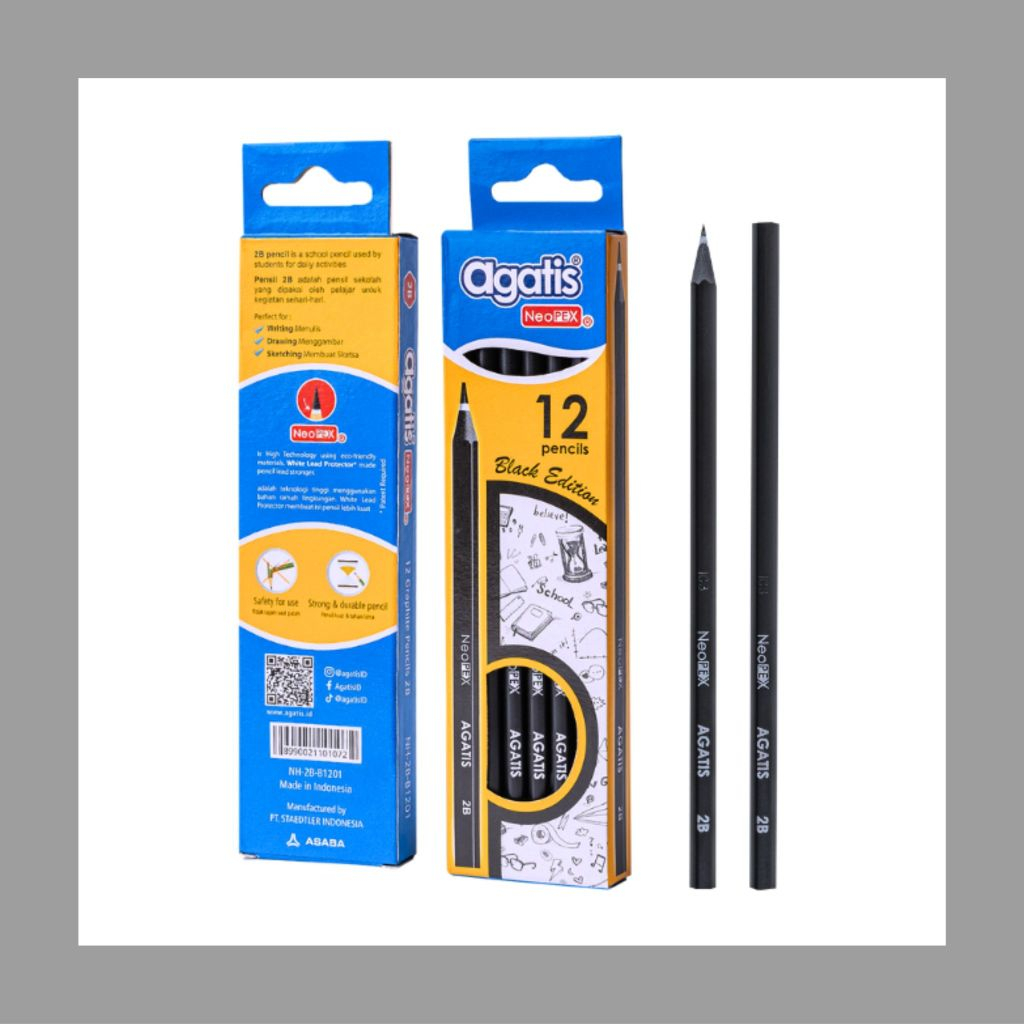 

Pensil 2B Agatis Neopex Black Edition NH-2B-B1201 / Pensil Agatis Body Hitam / Pensil 2B