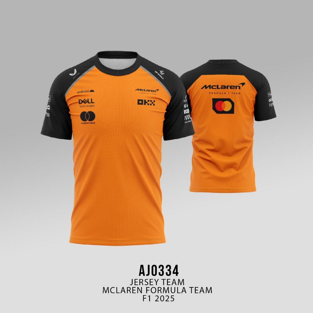 Kaos Jersey MCLAREN F1 2025 Jersey Premium Jersey Lengan Pendek Lengan Panjang AJ0334-AJ0334P