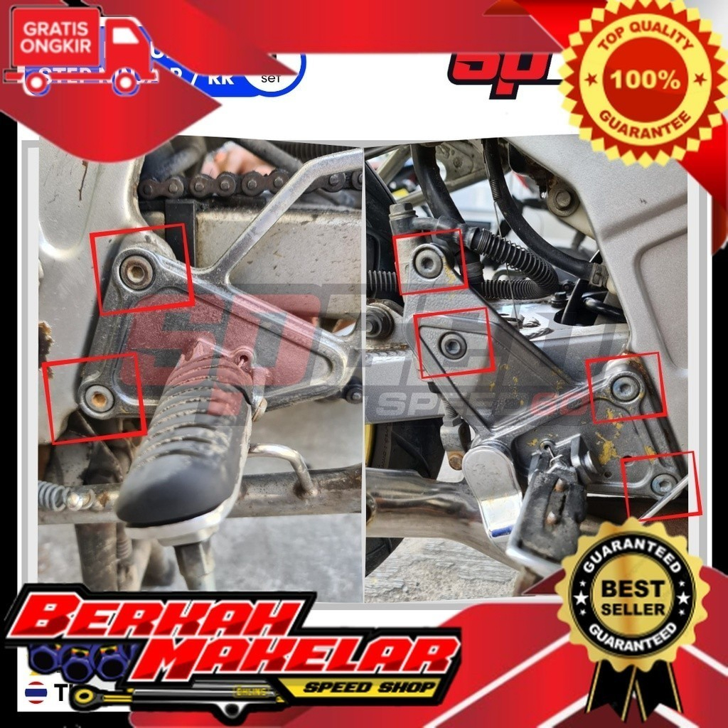 Baut postep depan Ninja SS R RR kanan kiri Stainless Custom Bubut Handmade (6biji)