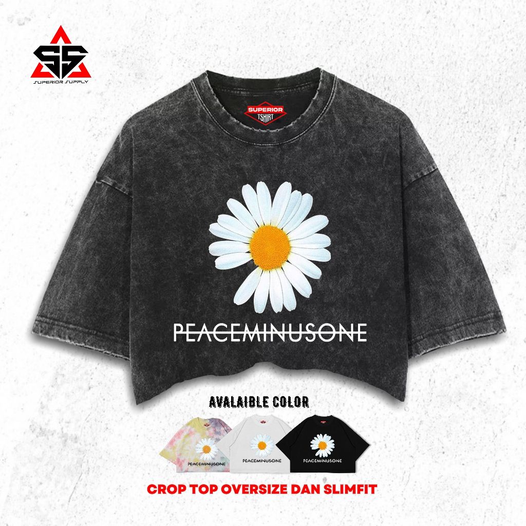 SUPERIOR Crop Tee G-Dragon Washed Tye Die Longsleeve Oversize Slimfit Crop Top GDRAGON-3