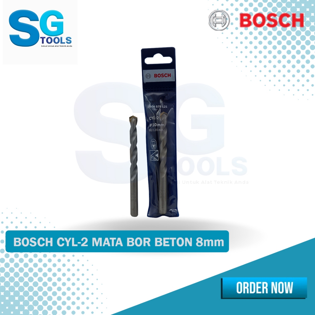 Bosch Mata Bor Beton 8mm Cyl-2 - Mata Bor Tembok 8mm - Bosch Impact Masonry Drill Bits 8mm