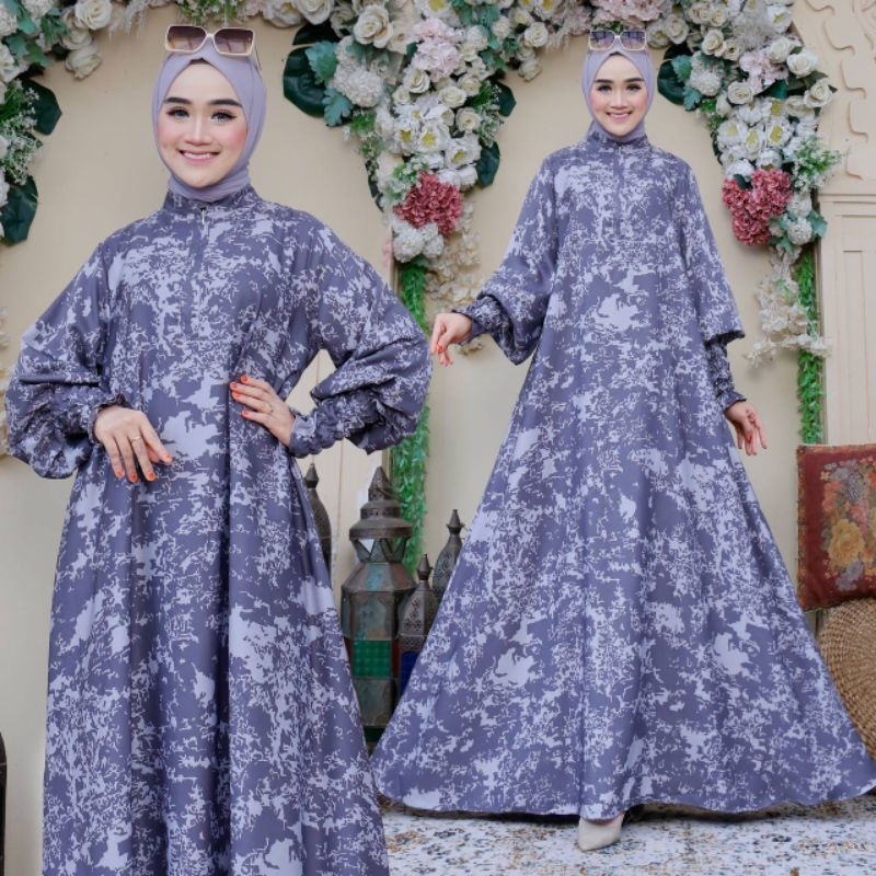 GAMIS AURA DRESS MAXMARA SILK PREMIUM / GAMIS SILK MOTIF TERBARU / GAMIS LEBARAN MODEL TERBARU