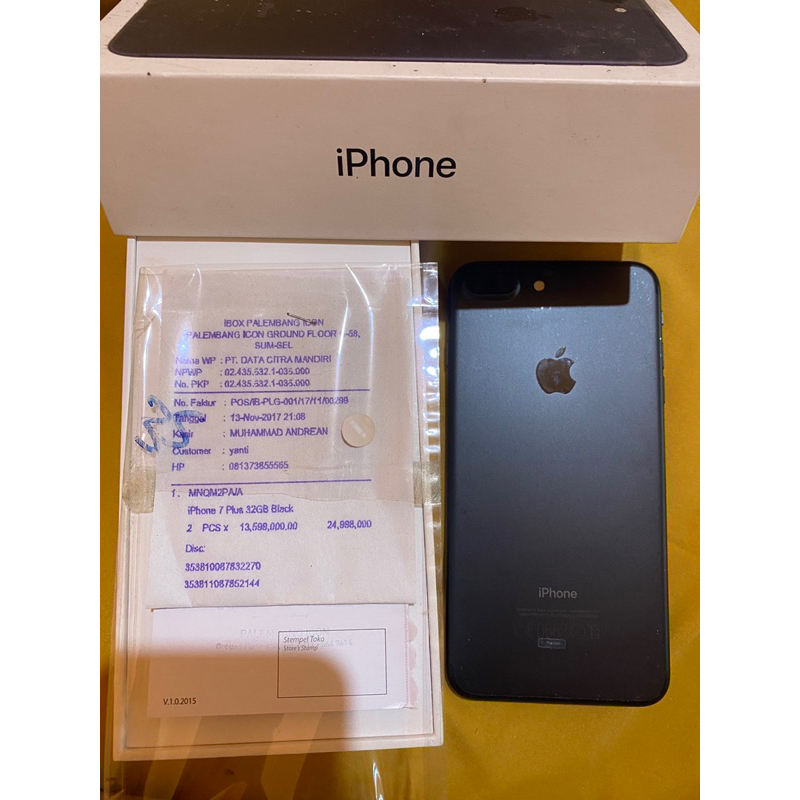 IPHONE 7 PLUS 32 GB BLACK SECOND ORIGINAL IBOX MULUS PEMAKAIAN PRIBADI