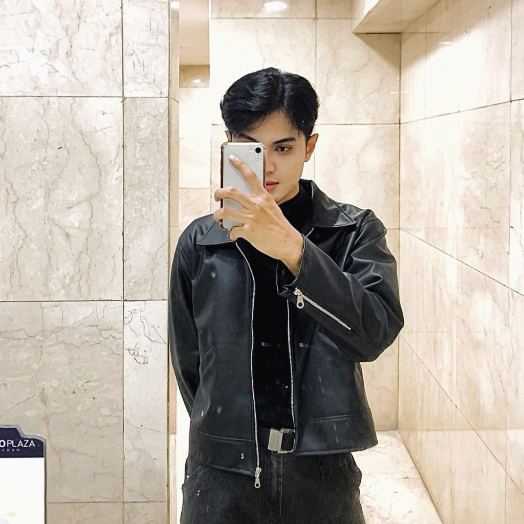 Jaket Kulit boxy  PRIA  Sintetis Polos Crop bisa UNISEX