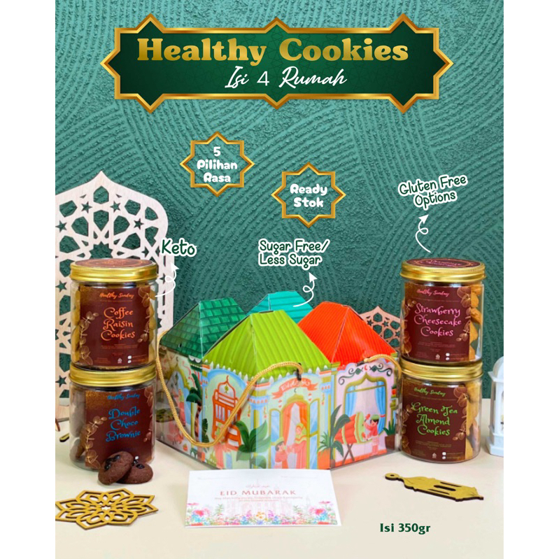 

READY STOCK HAMPERS IDUL FITRI HEALTHY COOKIES ISI 4 RUMAH. BANDUNG