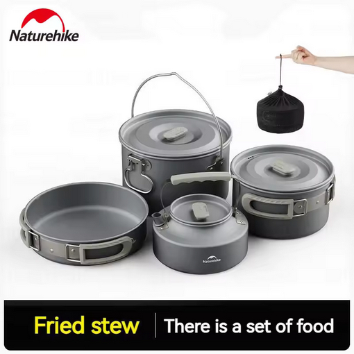 NATUREHIKE CNK2450CF010 COOKING SET ALAT MASAK CAMPING NESTING PANCI WAJAN TEKO
