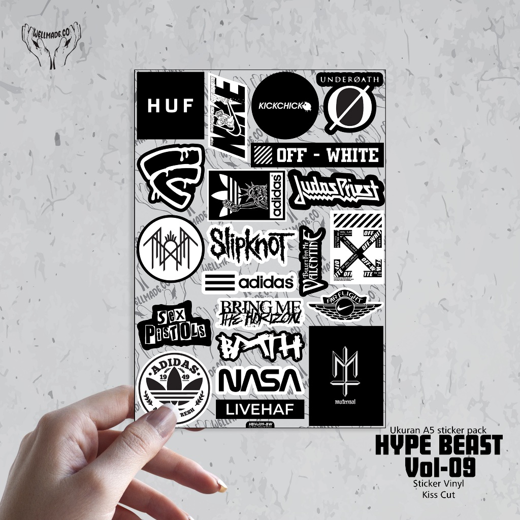 

Sticker Pack HYPE BEAST Tumblr Helm Laptop VOL9 BLACK AND WHITE