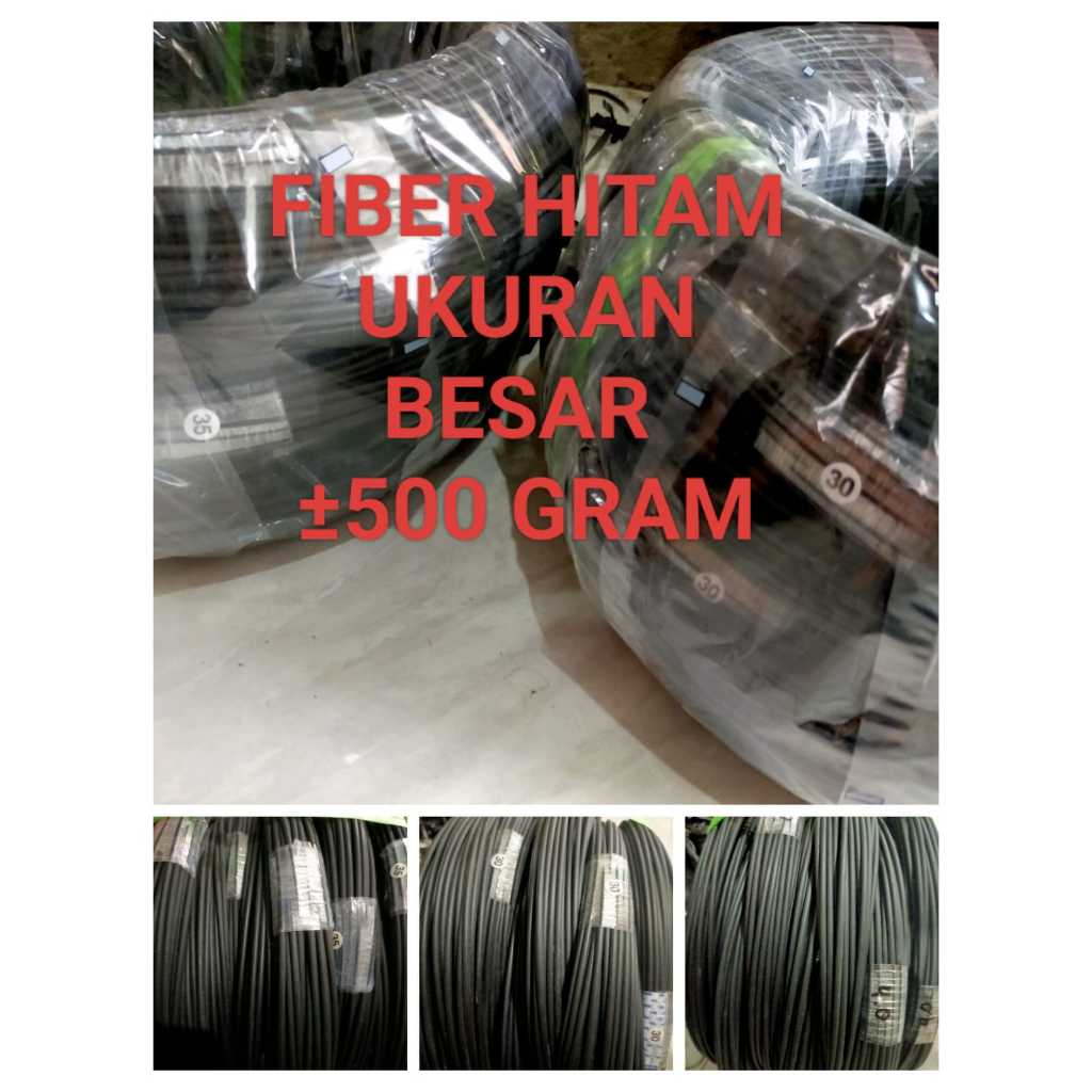 Ruji sangkar fiber hitam ukuran besar Kulitan 3 mm, 3.5 mm, 4 mm