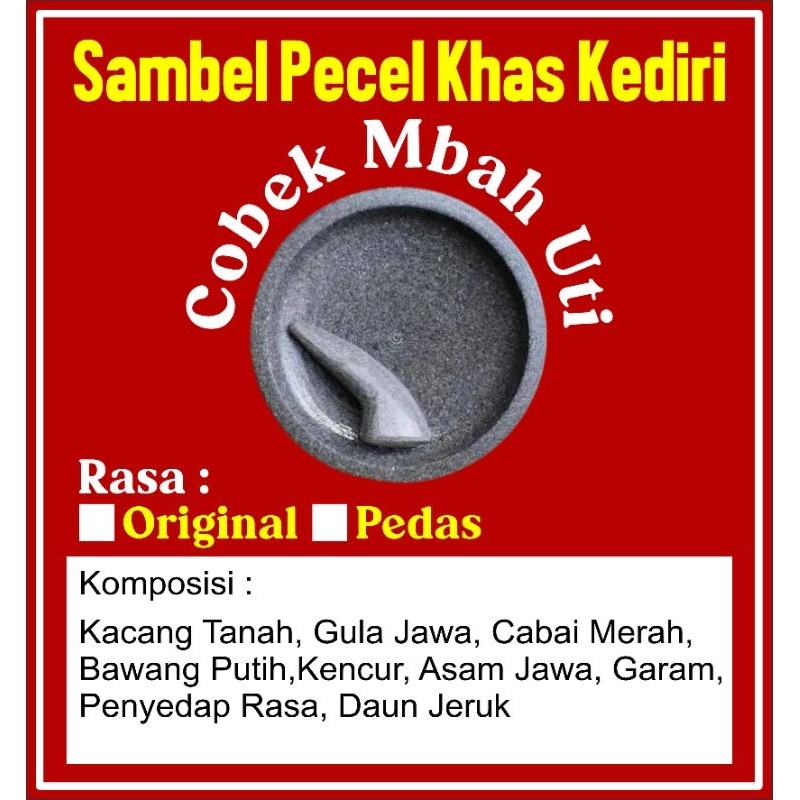 

sambal pecel khas kediri "cobek mbah uti