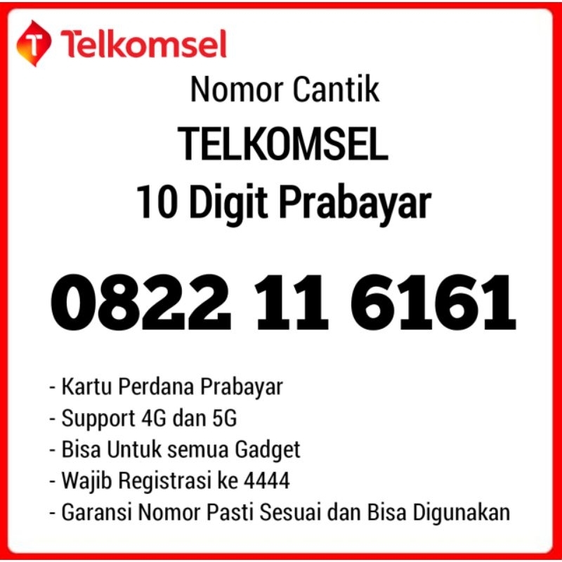 Nomor Cantik Telkomsel Simpati 6161 GIGI 9191 Super