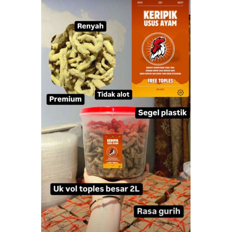 

KERIPIK USUS ENAK GURIH RENYAH MURAH FREE TOPLES 2L