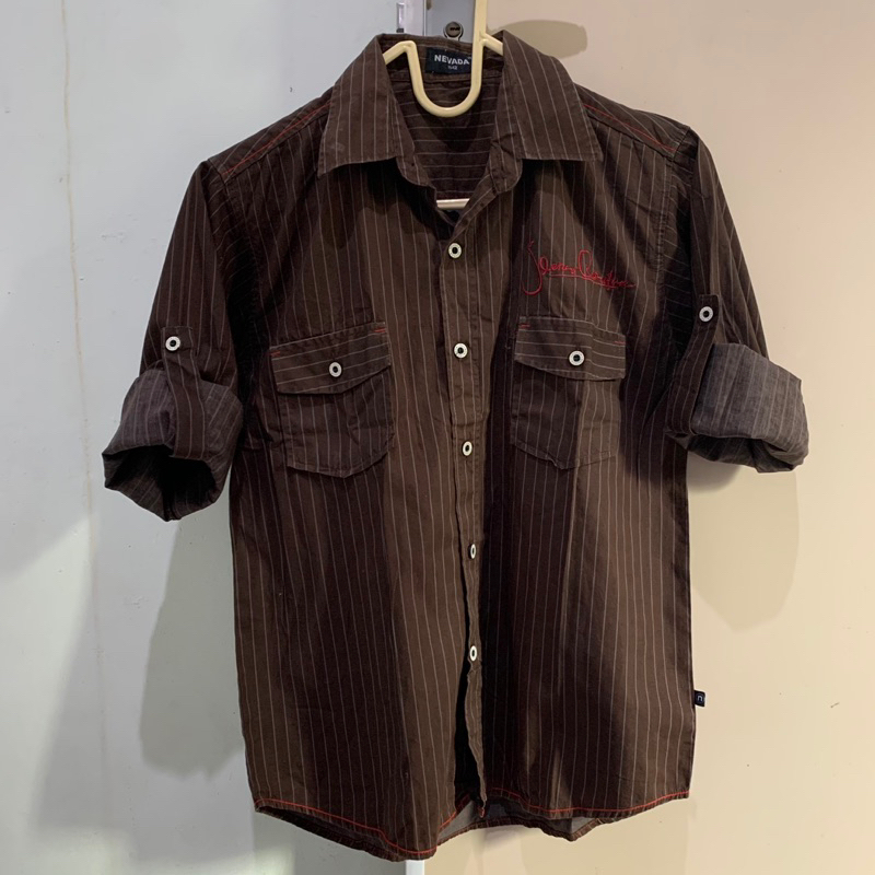 PRELOVED NEVADA Kemeja Kerja Kemeja Kuliah Kemeja Kantor Formal Hem Wanita Coklat
