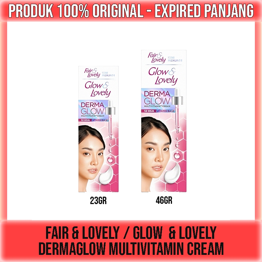 ORIGINAL Fair and Lovely Glow and Lovely Derma Glow Multivitamin Cream 23gr 46gr