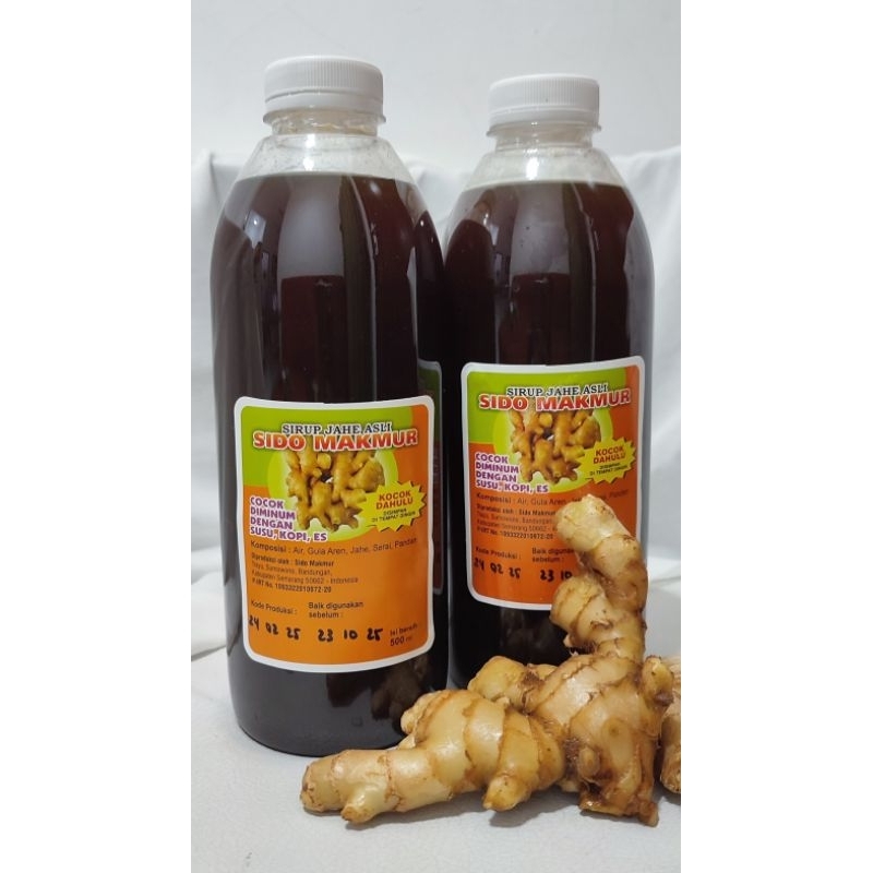 

Sirup jahe sido makmur/sirup jahe emprit/kemasan 1 liter