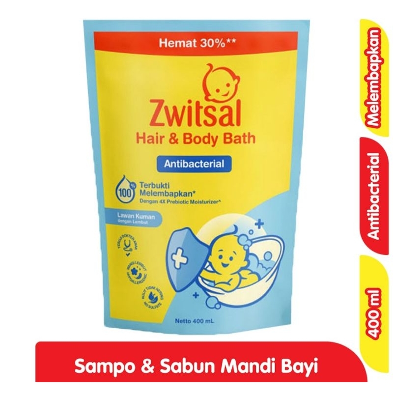 ZWITSAL Shampo&sabun mandi bayi 400ml