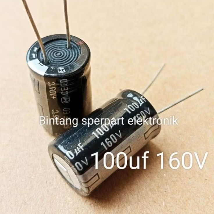 (1 BUAH) CAPACITOR ELCO 100UF 160V KAPASITOR ELCO 100UF 160V KAPASITOR ELCO 160V 100UF ELCO 100UF 16