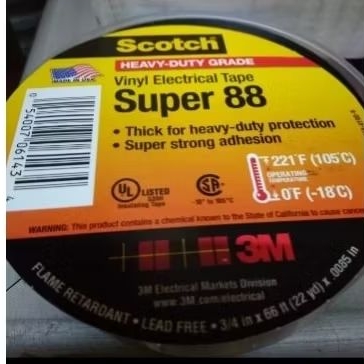 Isolasi Scotch Super 88 3M Electrical Vinyl tape3/4"x22yard