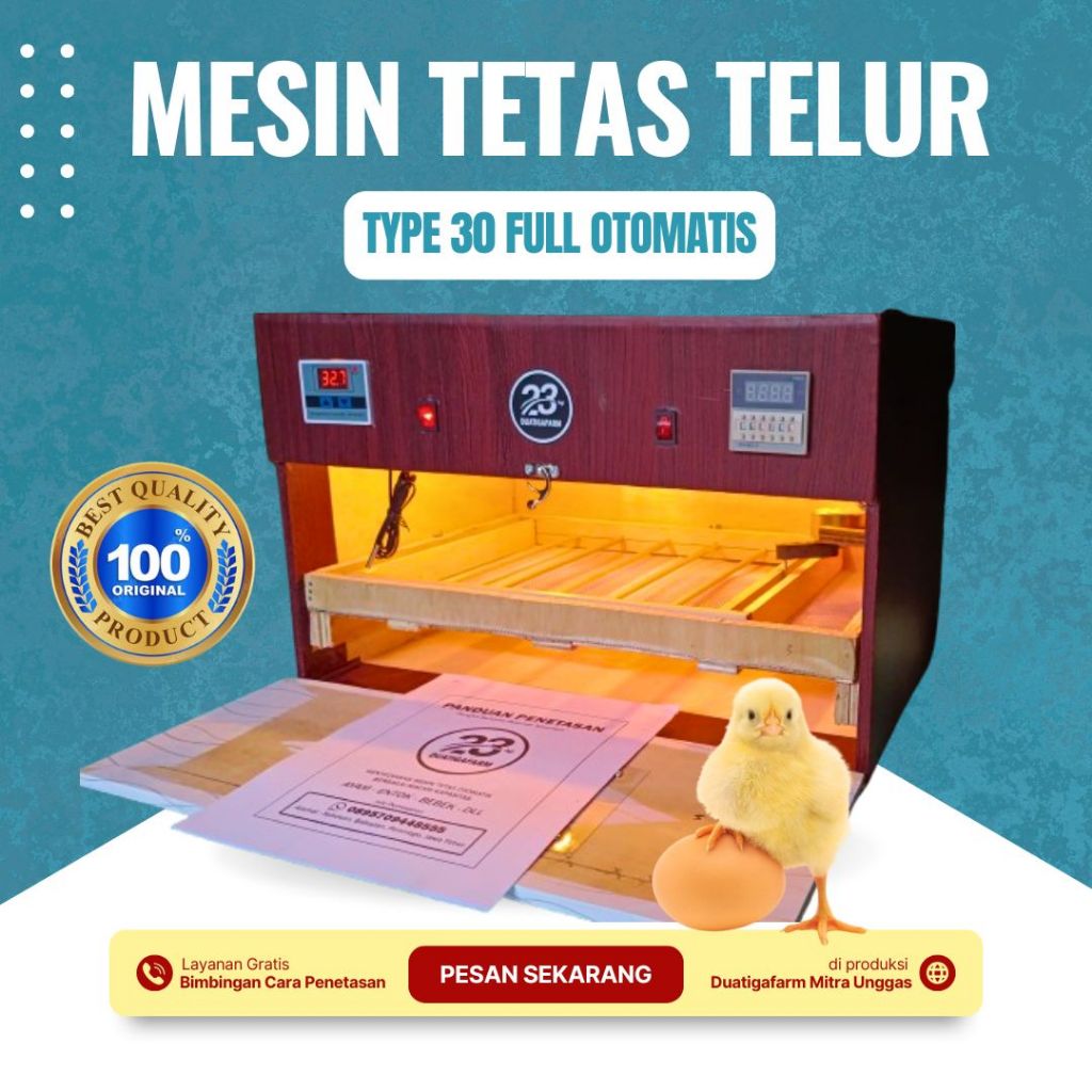 Mesin Penetas Telur Otomatis Kapasitas 30 butir Tetas