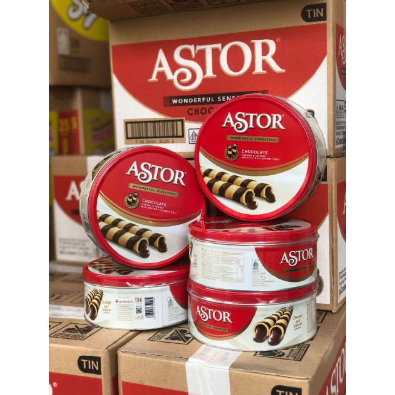 

Astor wafer stick coklat 156gr kaleng