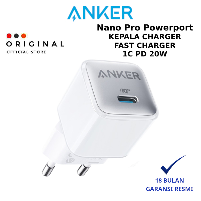 Anker PowerPort Nano Pro White A2637 - ANKER OFFICIAL STORE ( CODE 10032 ) / FAST CHARGER ANKER / CH
