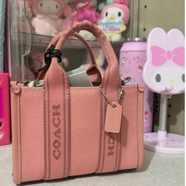 coach tote bag smith pink leather