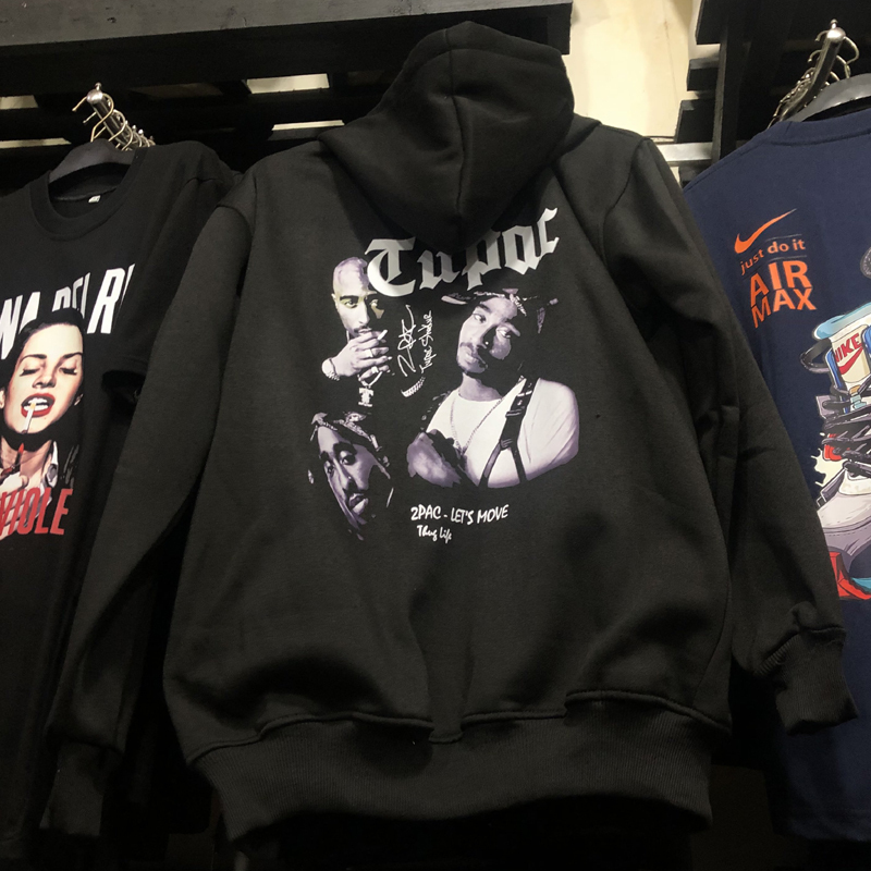 Sweater Hoodie Tupac Shakur Hoodie Jumper & Ritsleting Unisex Casual Fashionable Trendy Hoodie Bahan