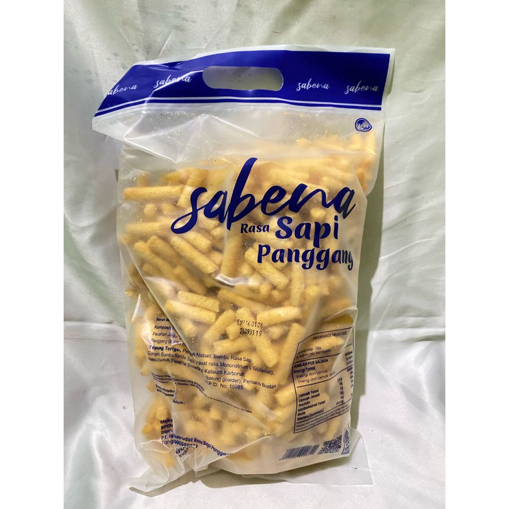 

SABENA RASA SAPI PANGGANG 340GRAM 1 DUS ISI 5 - STIK SABENA SAPI PANGGANG - MAKANAN RINGAN