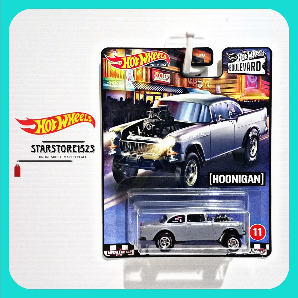 Hotwheels Premium Boulevard 55 Chevy Bel Air Gasser Hoonigan