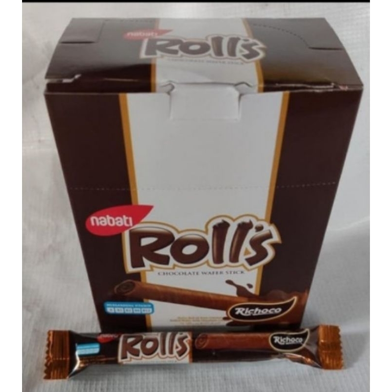 

NABATI ROLL RICHOCO wafer coklat 1 pak isi 20 pcs mantap