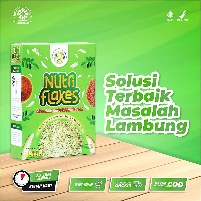 

Nutriflakes Minuman Sereal Serbuk Umbi Garut Bantu Mengatasi Asam Lambung Gangguan Pencernaan Gerd Serta Mencukupi Kebutuhan Serat Keseharian 280g