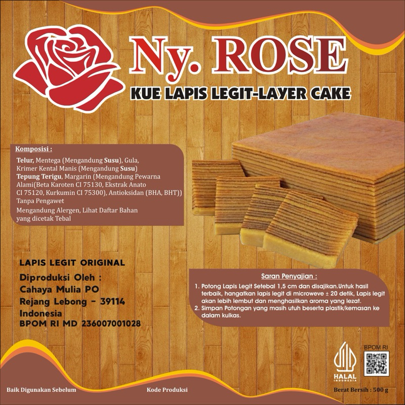 

NY Rose X Resepbapak_id Lapis Legit Wisjman Original Full Size 20*20
