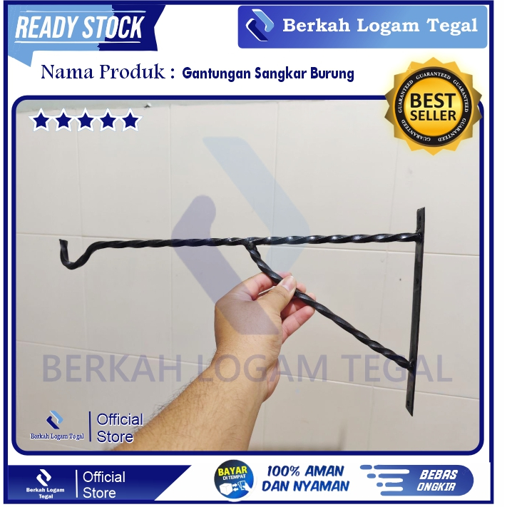 Gantungan Dinding Sangkar Burung / cantolan Kandang besi ulir burung termurah