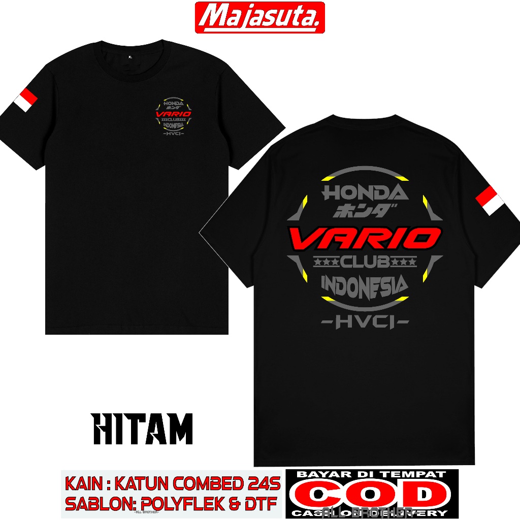 KAOS HONDA VARIO 160 CLUB HVCI M4 KATUN COMBED 24S TEBAL//BISA COD//KAOS KOMUNITAS//KAOS CLUB//KAOS 
