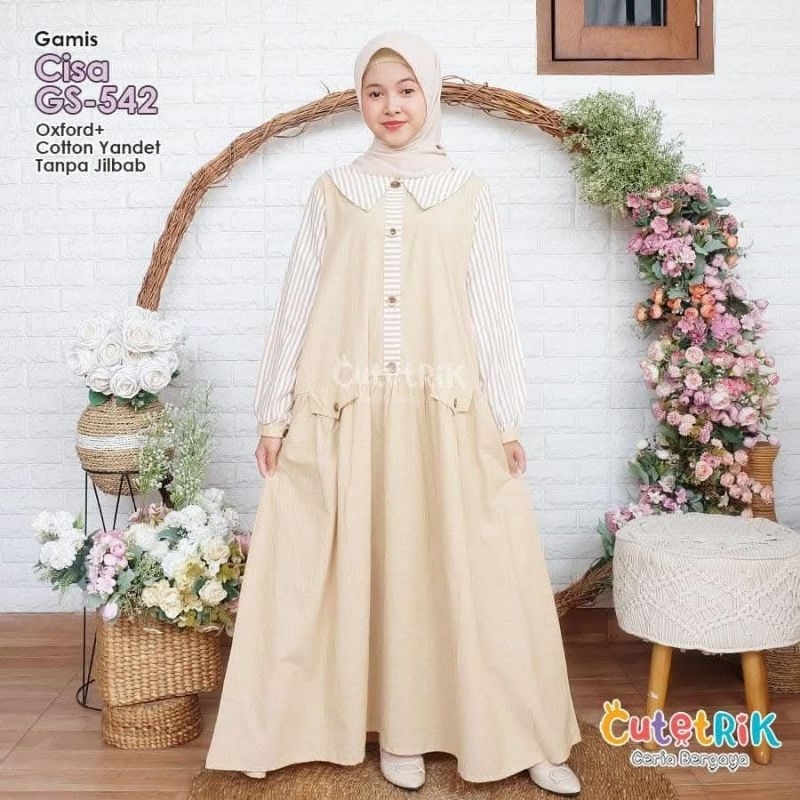 [BEST SELLER ORIGINAL CUTETRIK TERBARU] GAMIS PAKAIAN BAJU MUSLIM / MUSLIMAH ANAK PEREMPUAN ALETA PO