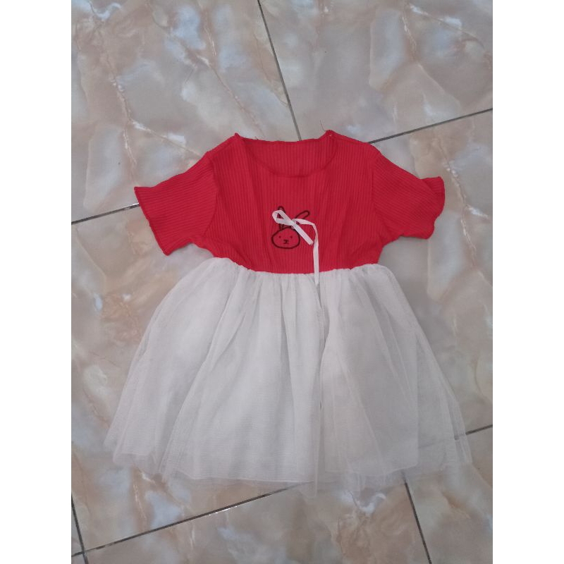 Dress Anak Merah Putih Kelinci