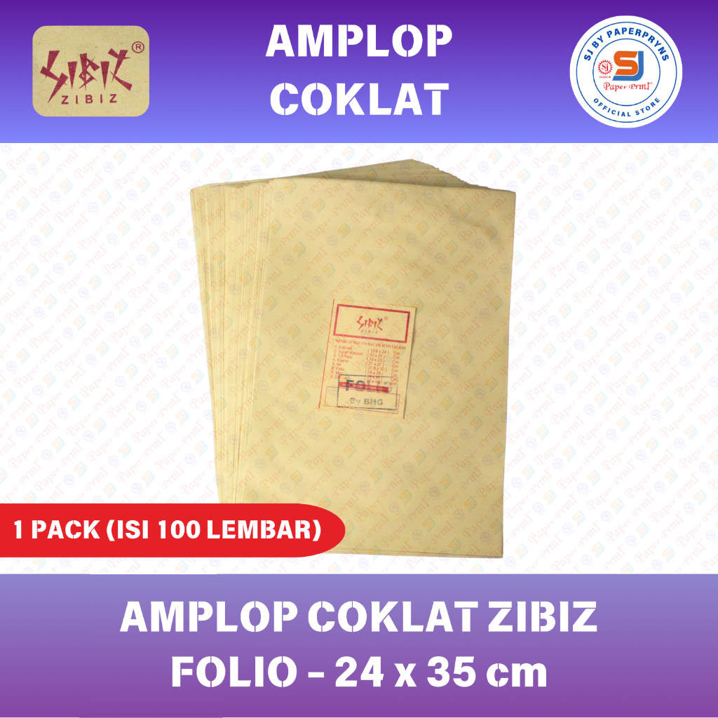

Amplop Coklat Folio Zibiz (1 PACK ISI 100 LEMBAR)