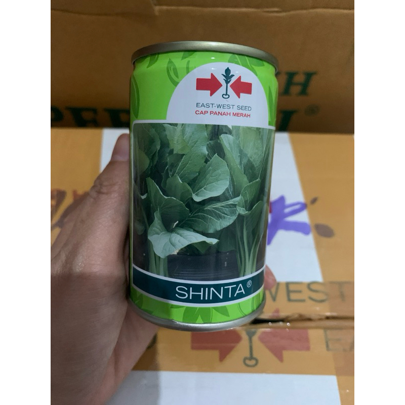 Benih sawi Shinta 100gram sawi Shinta Kaleng by Cap Panah Merah