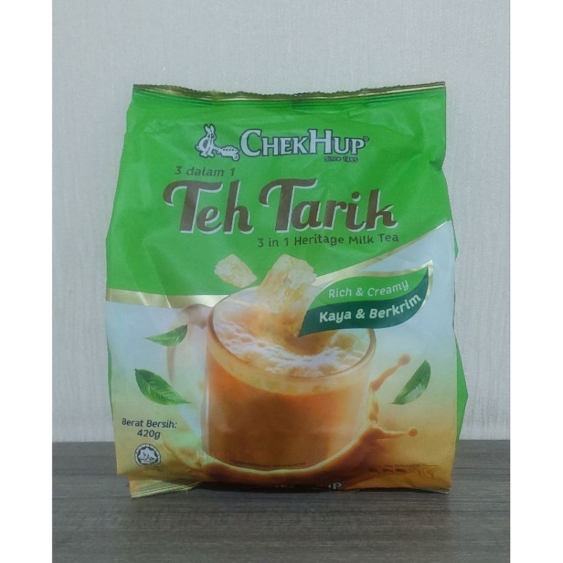 

ChekHup Teh Tarik 3 in1 Heritage Milk Tea Rich & Creamy isi 35gr x 12 sachet Original Malaysia