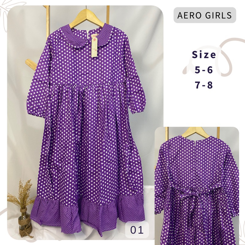 Gamis anak Aero kids Dress tanggung baju perempuan branded busana muslim