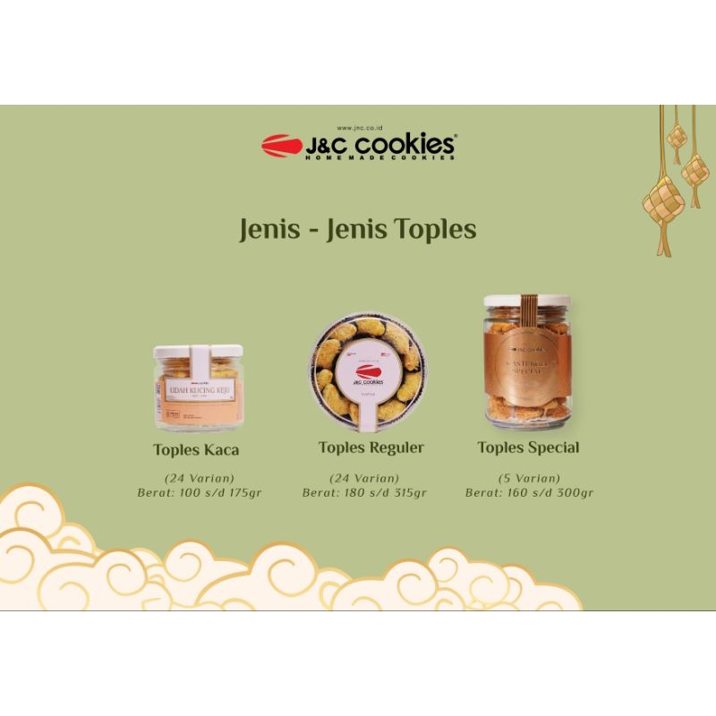 

JNC COOKIES / J&C COOKIES TOPLES KACA/JAR (BEST SELLER!!!!!)