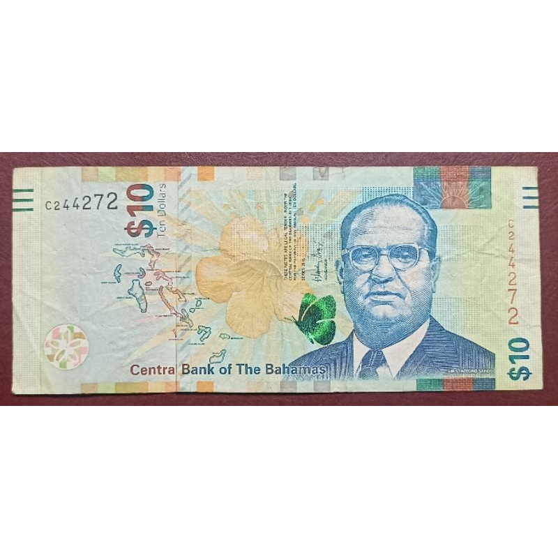 UANG KERTAS BAHAMA 10 DOLLARS