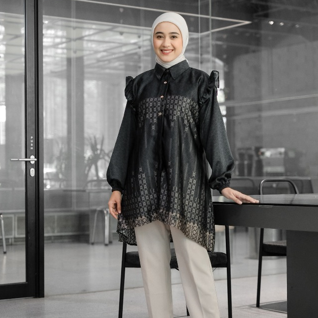 Atasan Tunik Wanita Kekinian Outfit Kondangan Silk Arana