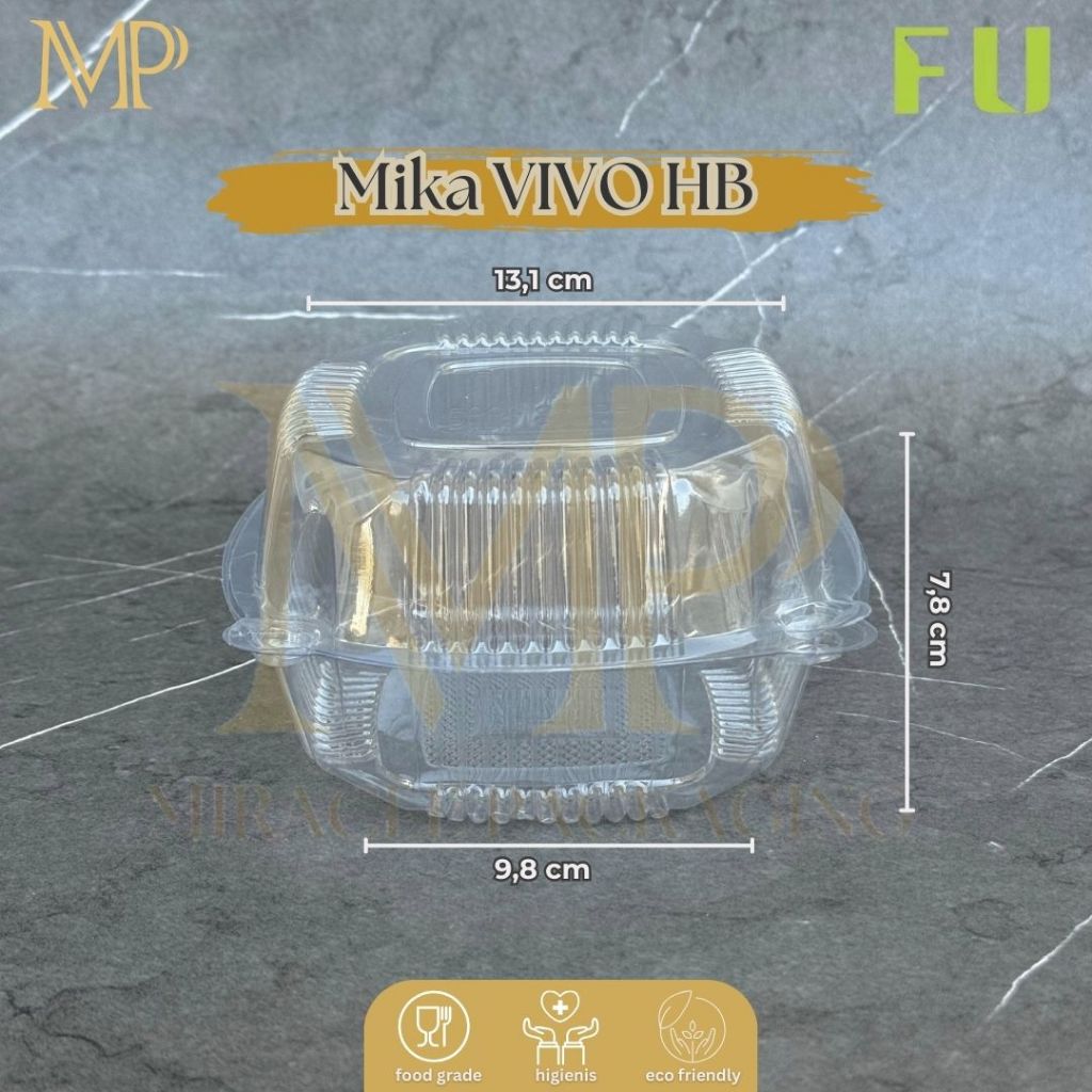 Mika VIVO HB / Mika Burger Hamburger / Mika Roti Donat Pentol Batagor / Kotak Burger 50pcs