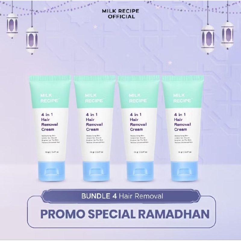 MILK RECIPE HAIR REMOVAL CREAM 4IN1 BUNDLE GET 4 HAIR REMOVAL