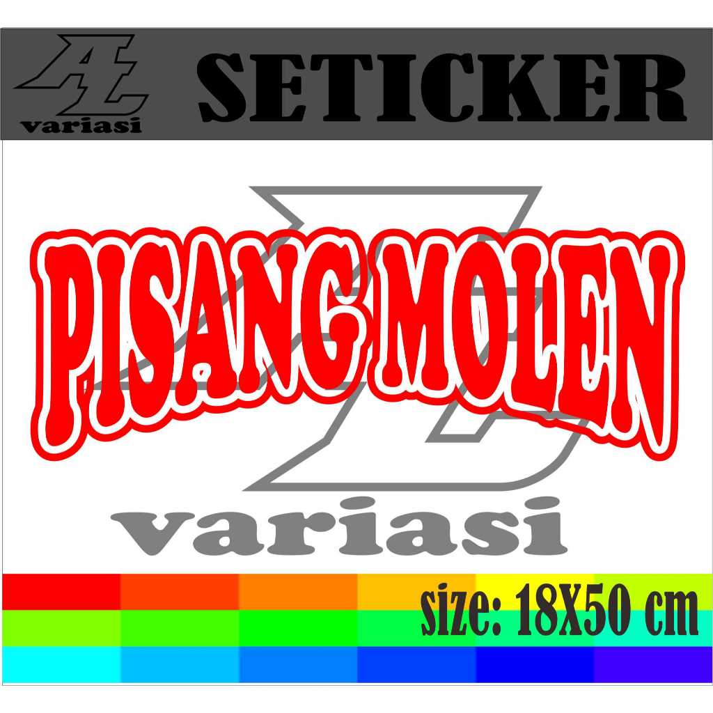 

cutting seticker nama jualan buat di grobak pisang molen ukuran 18x50 cm mudah di pasang