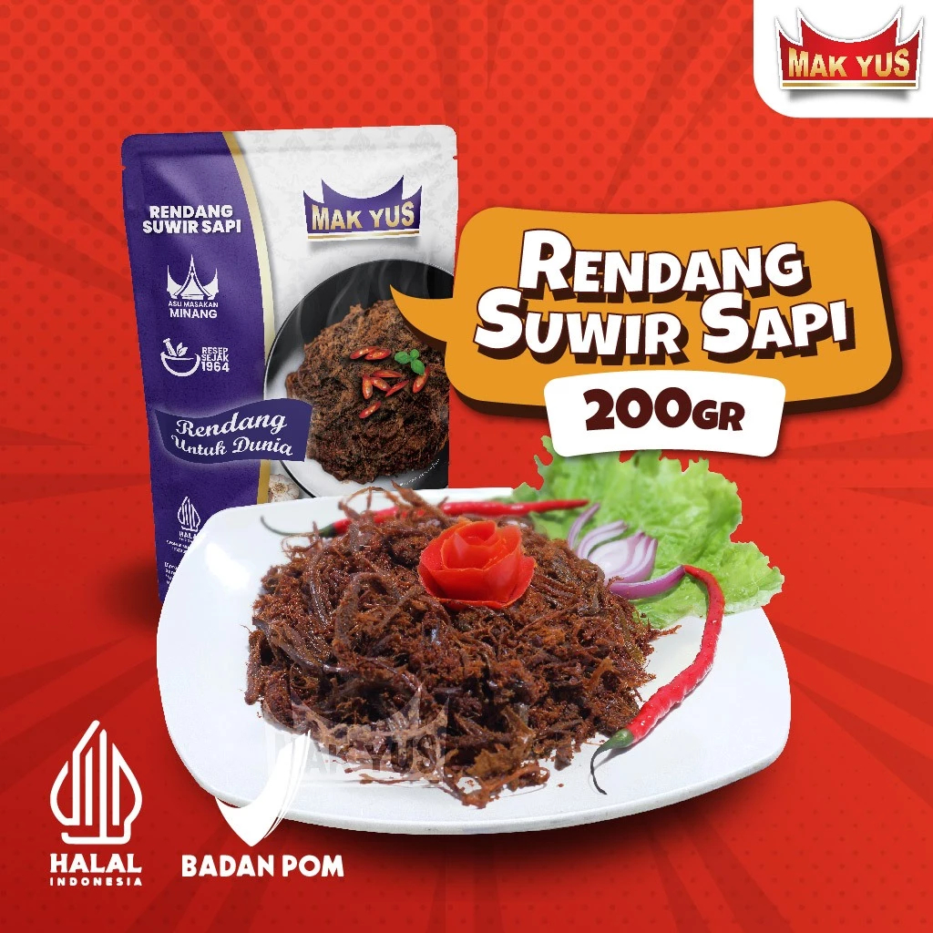 

Rendang Suwir Sapi Kering Mak Yus (200 gr)