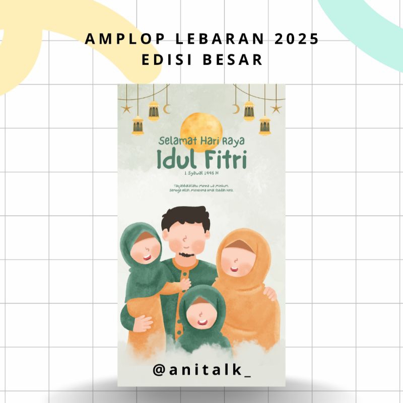 

Amplop Lebaran Idul Fitri 2025 Ukuran Besar Uang tanpa dilipat isi 10pcs kualitas premium
